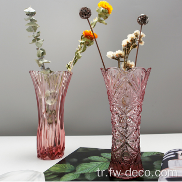 Ev dekoru için çiçek cam vazo